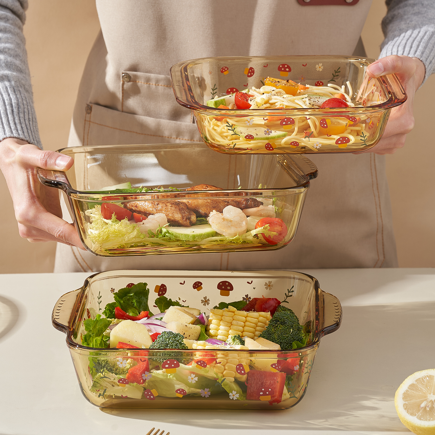 玻璃烤盘蒸烤箱微波炉专用器皿捞汁海鲜容器长方形耐高温蒸鱼盘子