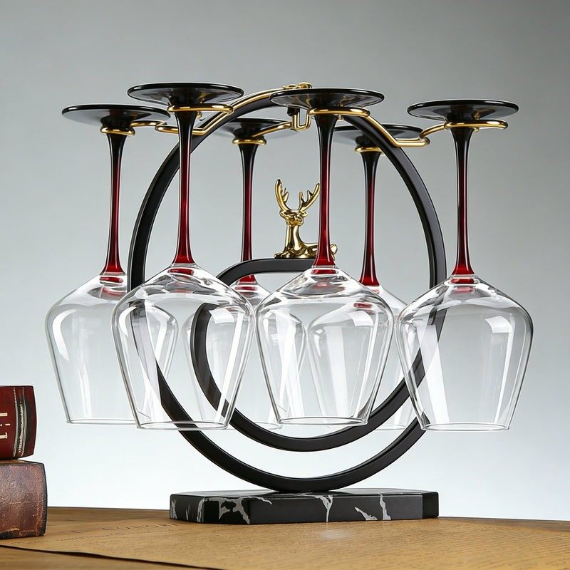 轻奢高档红酒杯架套装悬挂倒挂葡萄酒杯高脚杯架酒柜装饰家用摆件,餐饮具,酒架,淘宝优惠券,粉丝福利购,淘宝优惠卷