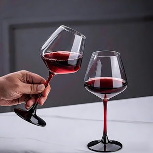 轻奢高级感家用水晶红酒杯套装 高脚杯子高档红酒架勃艮第葡萄酒杯