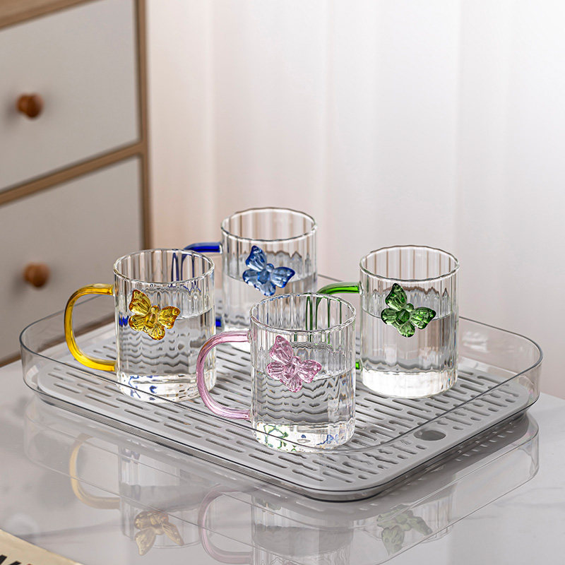 高级感玻璃杯家用客厅待客水杯套装轻奢新款果汁杯耐高温喝水杯子