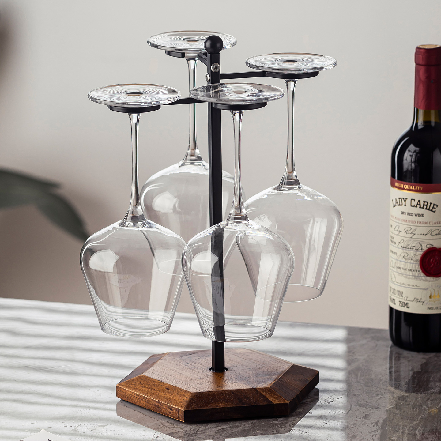 欧式红酒杯架客厅酒柜高脚杯悬挂摆件家