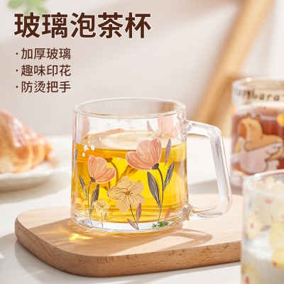 玻璃杯果汁杯耐高温高颜值