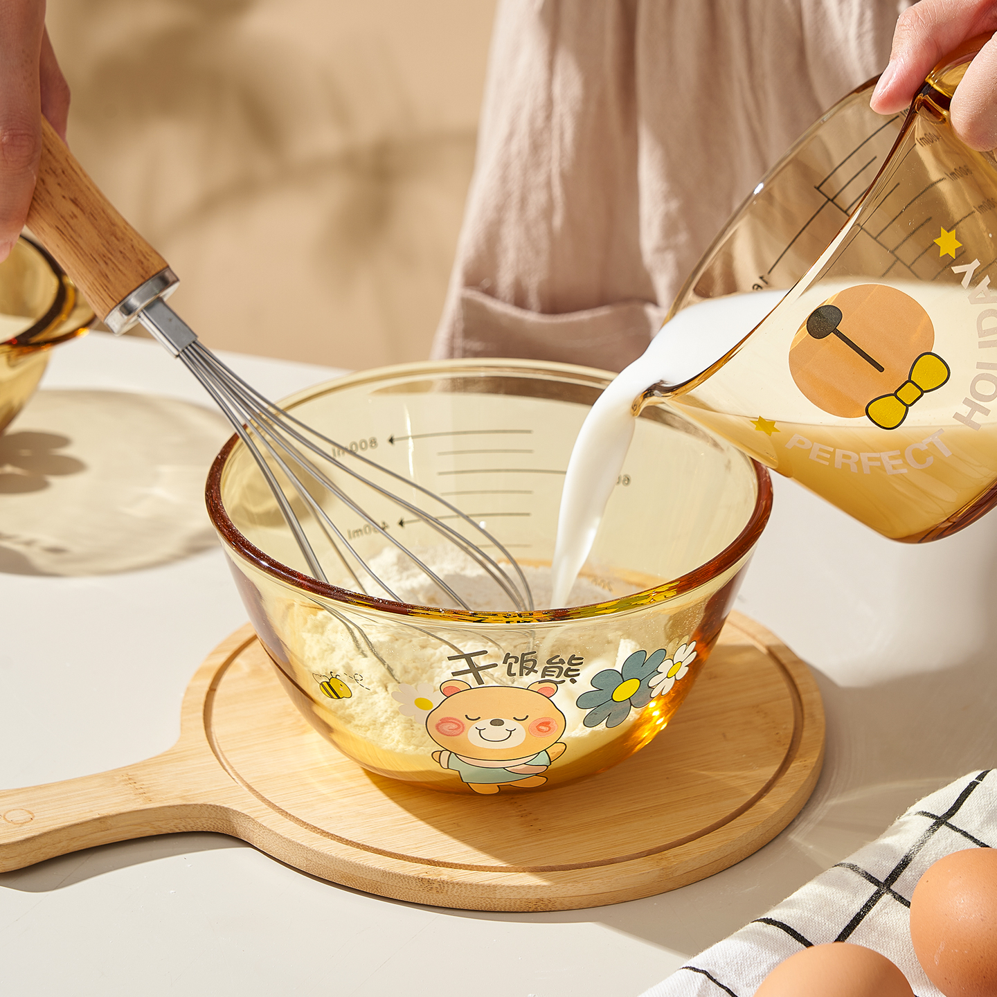 高硼硅琥珀色玻璃碗饭盒