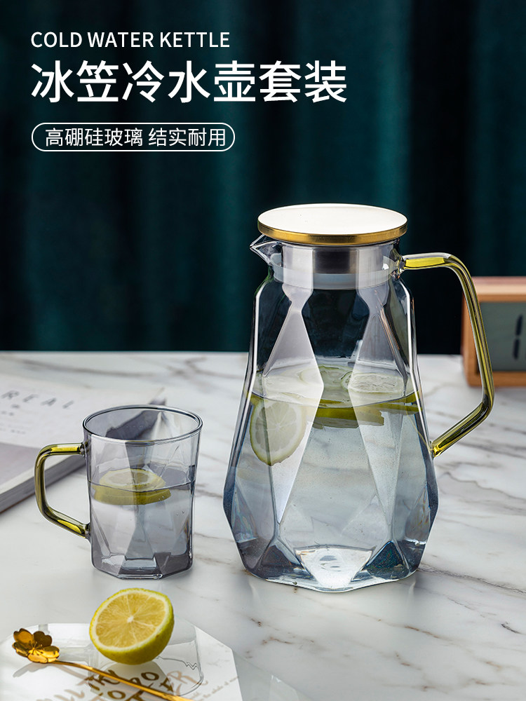 家用冷水壶耐高温高硼硅玻璃凉水壶大容量白开水扎壶客厅果汁茶壶