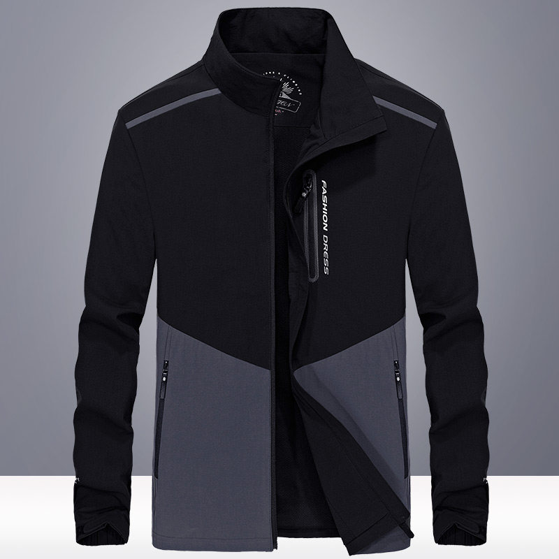 吉普盾男士外套成熟稳重秋装薄款夹克韩版宽松大码潮休闲风衣服饰