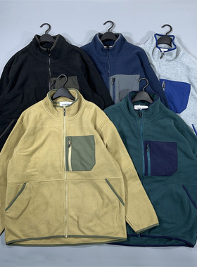 老百姓 元 日系全拉链立领宽松版FOUND GOOL口袋款摇粒绒男款潮男