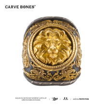 CARVE 复古戒指 BONES刻骨原创定制珠宝狮王荣耀18K金银潮流欧式