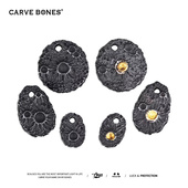 CARVE BONES刻骨原创设计星空礼物925纯银吊坠24K金陨石牌手工