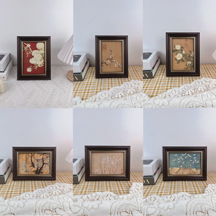 复古相框 饰画摆件客厅卧室玄关摆台挂画新中式 法式 中古风油画装