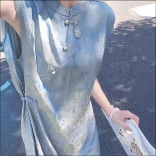 人丝紫色罗长裙