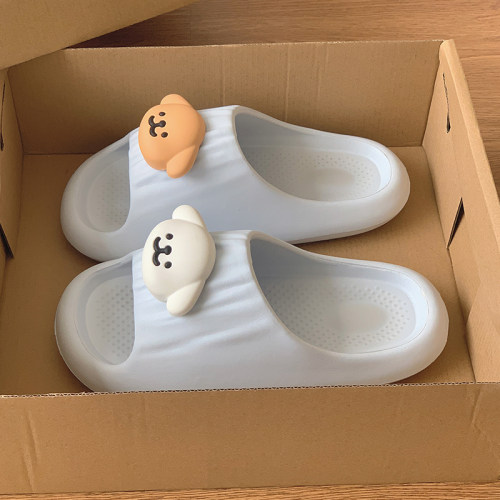 情侣EVA线条小狗居家防滑凉拖鞋