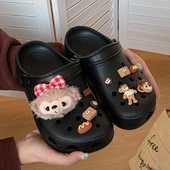 踩屎感eva少女心可爱洞洞鞋 女夏外穿防滑包头凉拖沙滩鞋 秋千