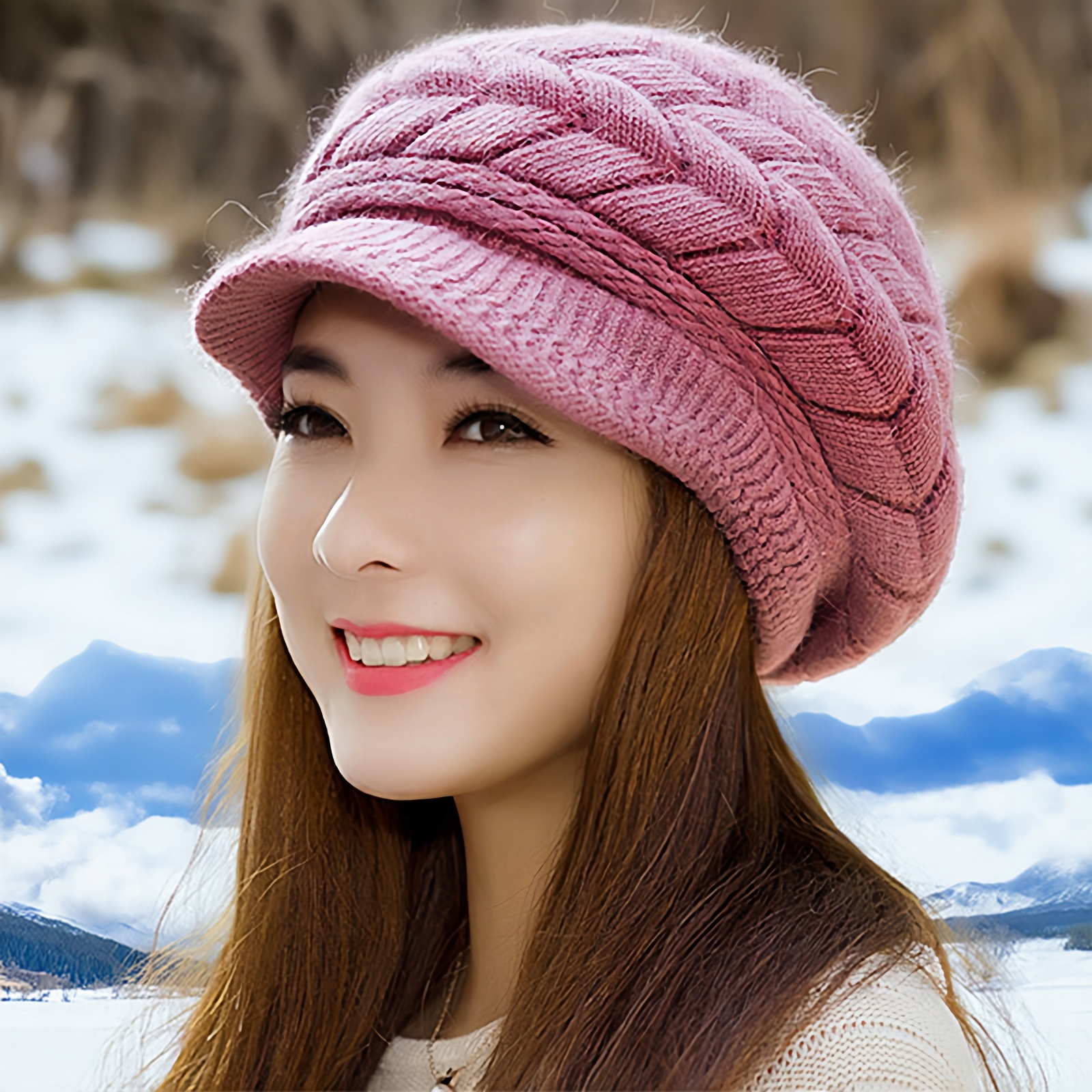 孕妇产妇坐月子帽子春秋冬季针织毛线加绒加厚保暖产后外出女帽子