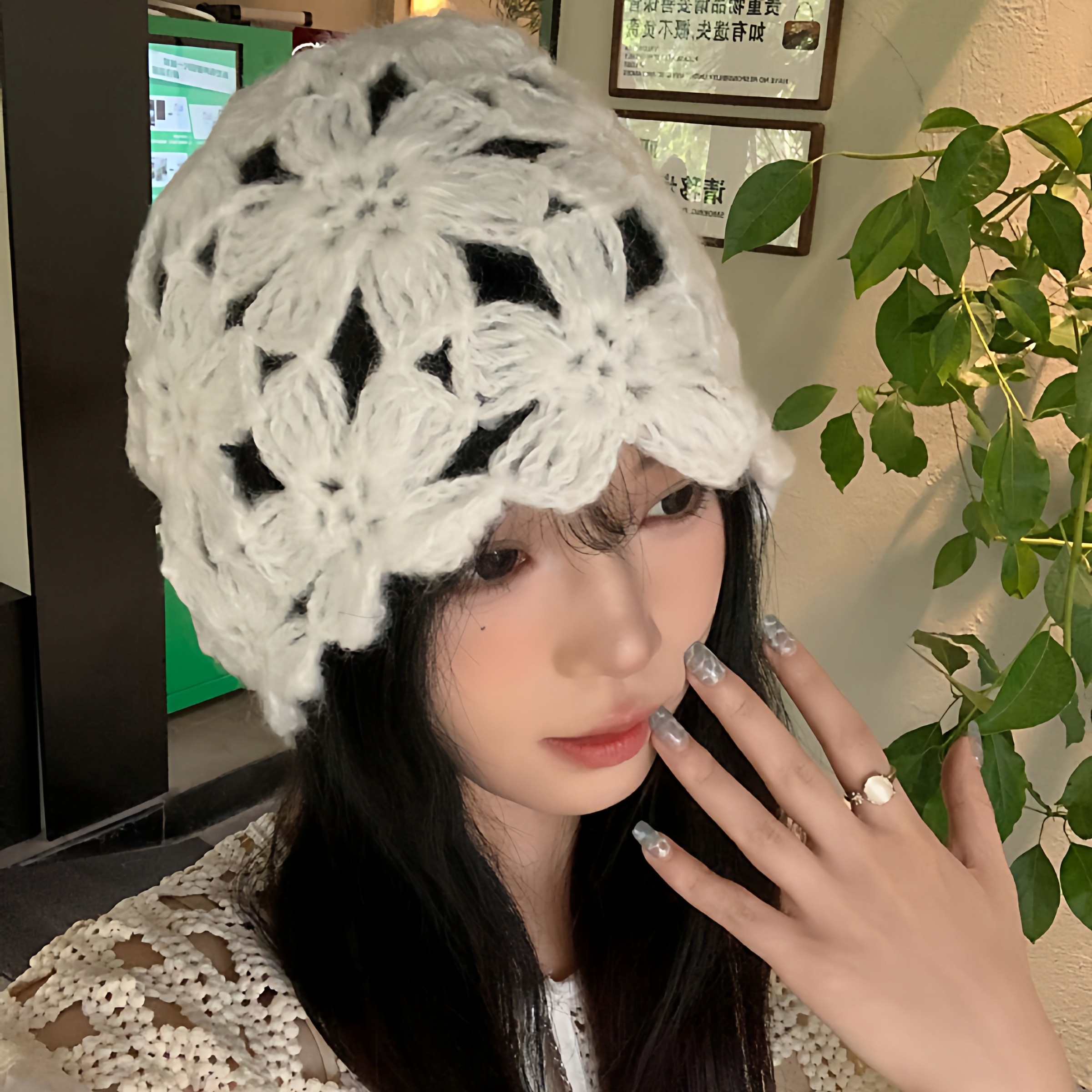 日系镂空花朵针织帽女夏复古百搭文艺显脸小薄款手工编织包头帽子,服饰配件/皮带/帽子/围巾,帽子,淘宝优惠券,粉丝福利购,淘宝优惠卷