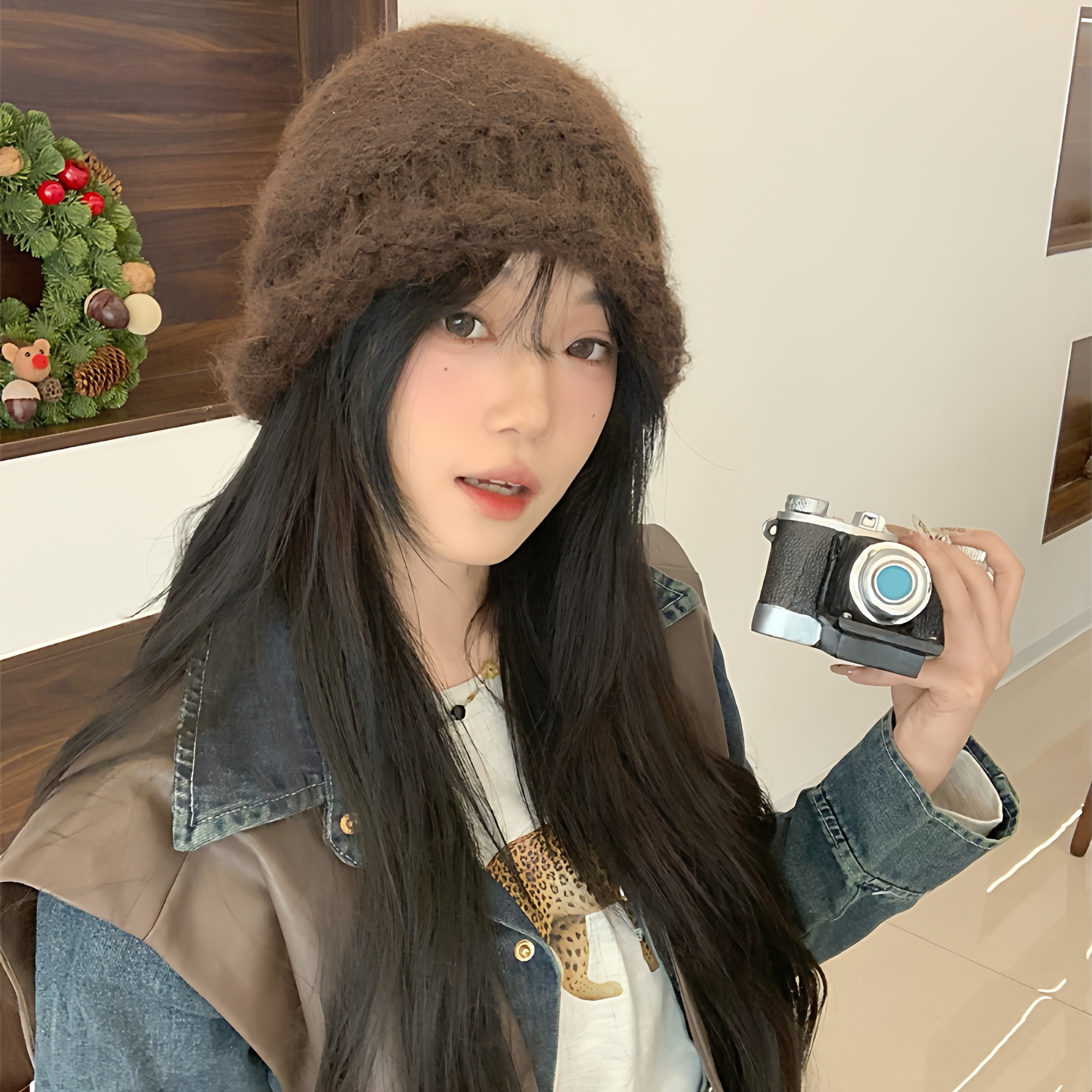 旅游拍照出片纯色卷边毛线帽子女秋冬季百搭保暖包头帽护耳针织帽,服饰配件/皮带/帽子/围巾,帽子,淘宝优惠券,粉丝福利购,淘宝优惠卷