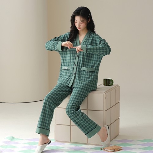 200斤5XL睡衣女春秋季胖MM加大码长袖长裤秋冬款220斤家居服套装