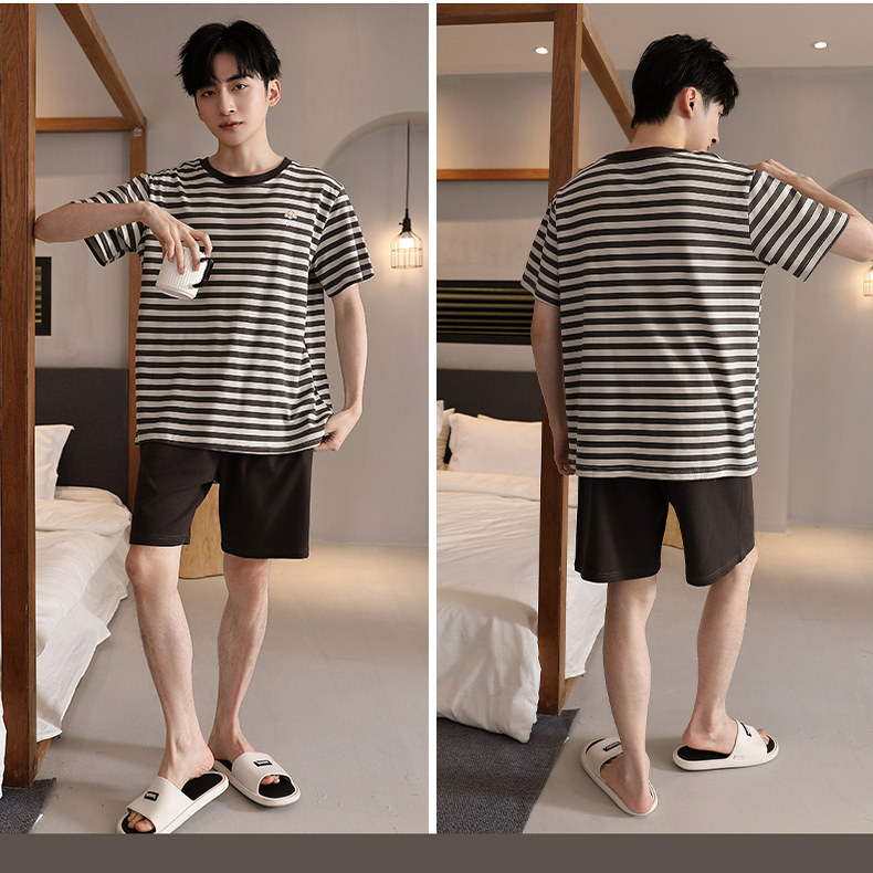6XL特大码莫代尔短袖短裤睡衣男夏胖子加肥加大220斤5XL250斤套装