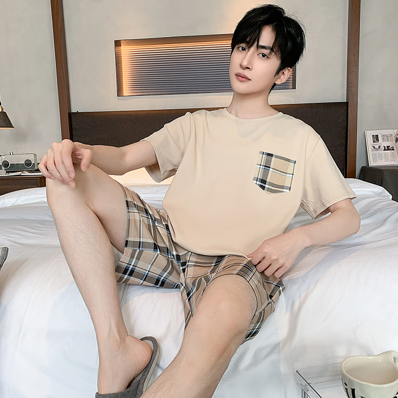 加肥加大码200斤短袖短裤莫代尔睡衣男胖子200斤5XL260斤6XL套装