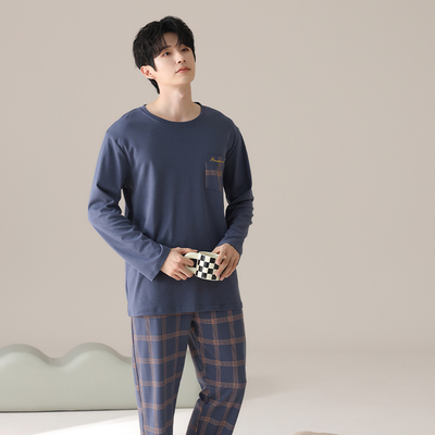 加肥加大纯棉睡衣男特大码220斤春秋冬季长袖大码超大250斤5XL6XL