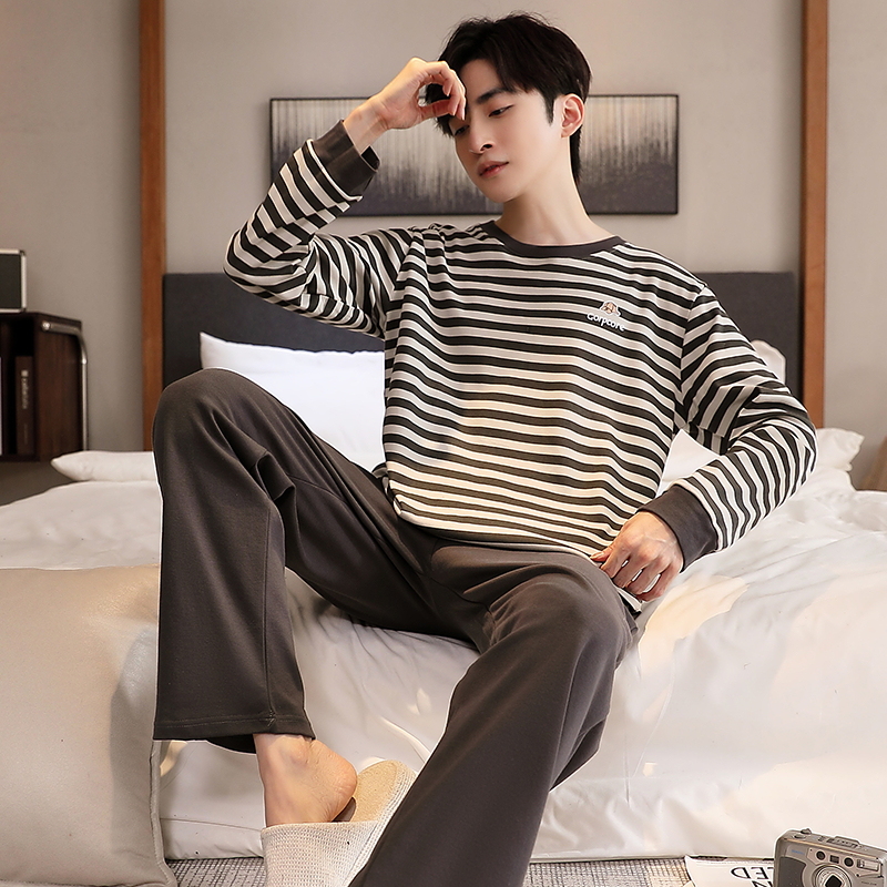 5XL6XL特大码纯棉长袖睡衣男春秋胖子250斤300斤肥佬套装XXXXXXL