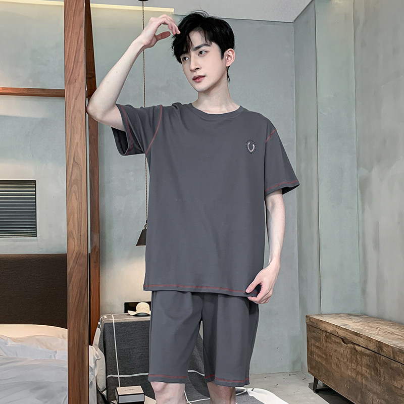 睡衣男夏季纯棉短袖短裤加肥加大码肥佬男士家居服220斤250斤6XLv