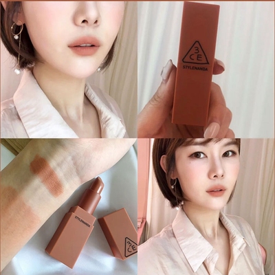 现货包邮 韩国3ce口红南瓜色系 哑光雾面唇膏 持久显色#114裸米色