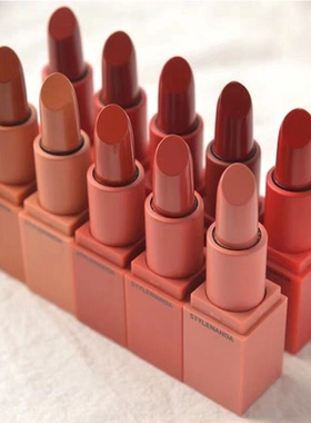 包邮 韩国3ce口红套盒哑光持久不脱色唇膏南瓜色砖红色小样送唇刷