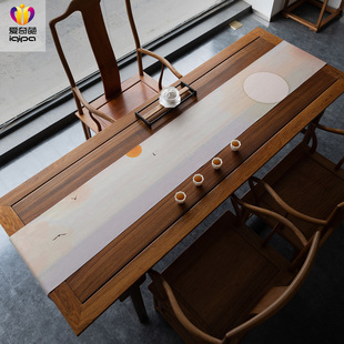 爱奇葩 原创水光潋滟桌旗中式禅意茶席防水茶桌垫布茶几茶旗桌布