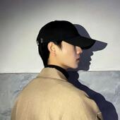 棒球帽男新款 潮牌痞帅纯黑色压舌帽显脸小软顶学生遮阳鸭舌帽子女