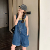 孕妇装2022夏季新款时尚牛仔背带短裤韩版薄款洋气外穿裤子，女装牛仔裤，浙宝179