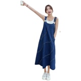 牛仔背带裙女2025春夏季新款韩系复古百搭遮肉修身宽松A字连衣裙，女装连衣裙，浙宝179