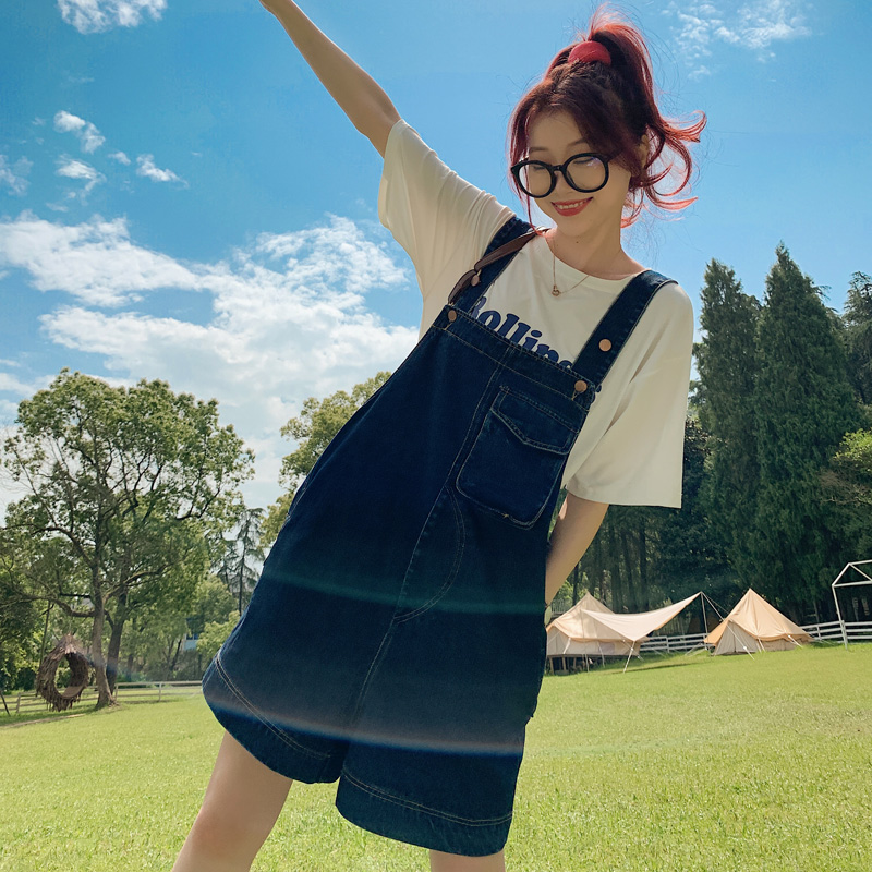 大货已出!!!2023牛仔背带裤女宽松小个子高腰裤潮1569-P95-K148，女装牛仔裤，浙宝179