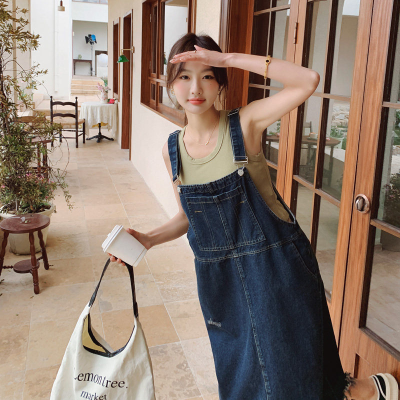 货已出!!!2023年新款大码牛仔背带裙女宽松高腰1622-P95-K148,女装连衣裙,浙宝179