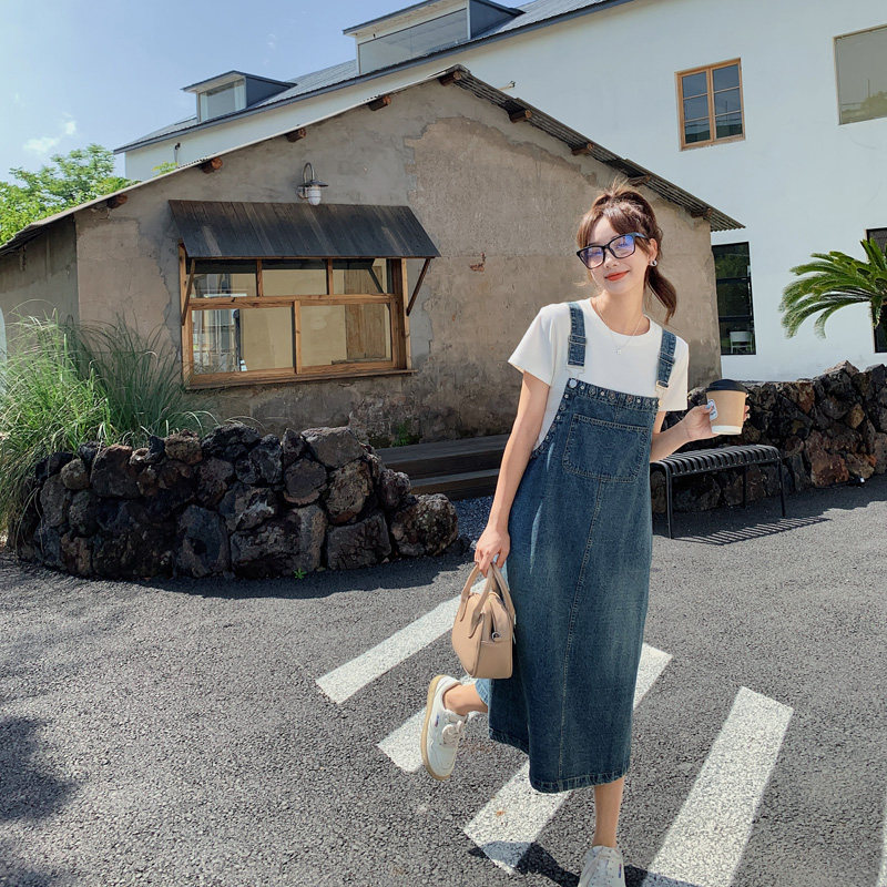 背带裙女夏季2023新款学院风洋气减龄宽松休闲长裙1631-P115-K168,女装连衣裙,浙宝179