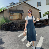 背带裙女夏季2024新款学院风洋气减龄宽松休闲长裙1631-P115-K16，女装连衣裙，浙宝179