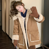 2023新款皮毛一体外套加绒加厚中长外套1652-P195-K288，女装皮草，浙宝179