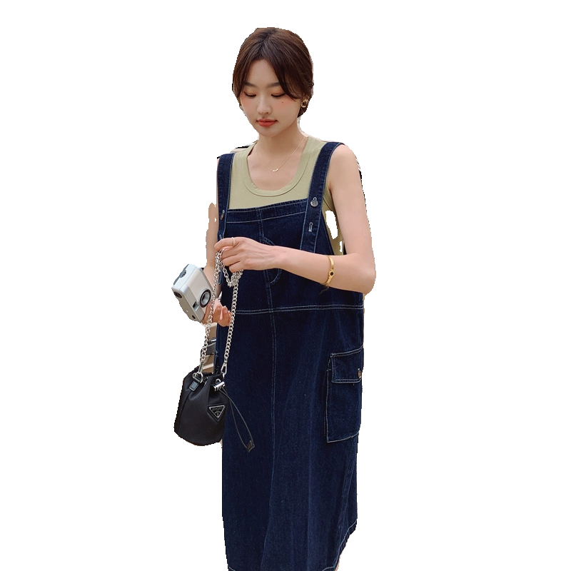 大货已出!!!2024年新款大码牛仔背带裙女宽松高腰1621-P95-K148,女装连衣裙,浙宝179