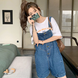 孕妇装2022夏季新款时尚牛仔背带短裤韩版薄款洋气外穿裤子，女装牛仔裤，浙宝179