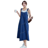 牛仔背带裙女2025春夏季新款韩系复古百搭遮肉修身宽松A字连衣裙，女装连衣裙，浙宝179