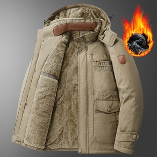 户外加绒加厚大衣 冬季 东北特厚棉袄男装 防寒棉衣劳保棉服外套大码