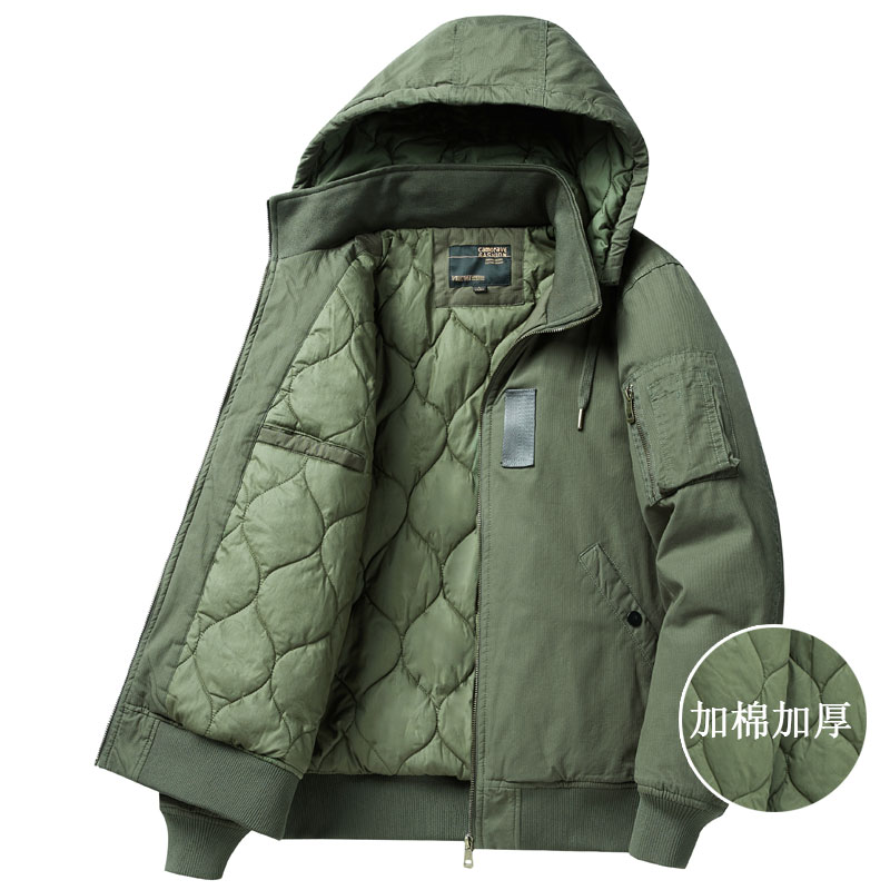 纯棉美式复古飞行员夹克棉衣