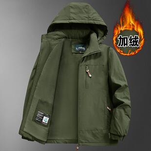 冬季加绒外套中青年保暖棉衣宽松大码袄子防风夹克多袋男款上衣服