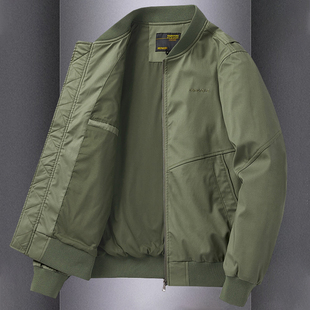 春秋款飞行员夹克男纯棉宽松大码美式复古休闲青年工装外套棒球服