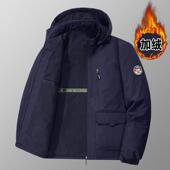 工装 冬季 大码 加绒夹克男士 冲锋衣中青年宽松休闲户外百搭外套 新款