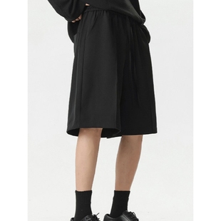 短裤 夏季 男潮牌宽松百搭休闲直筒西装 街头纯色冰丝运动五分裤 新款