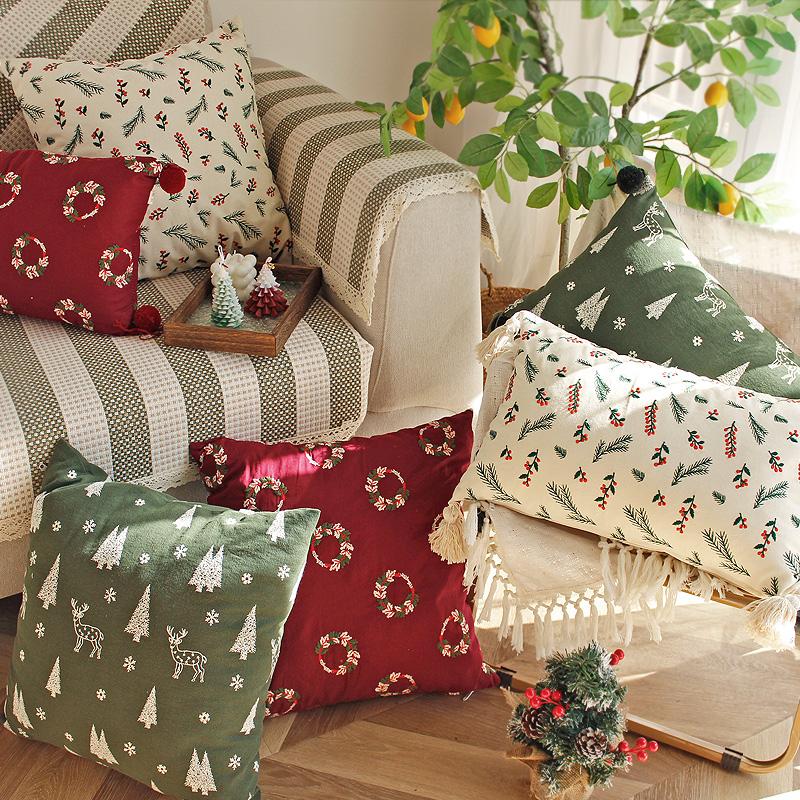 栗茧抱枕套PP弹力棉轻奢刺绣靠枕