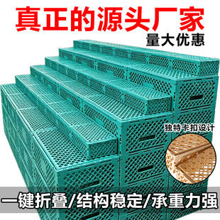 塑料折叠筐超市水果店陈列周转收纳筐货架摆放堆头展示可折叠加厚