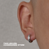 TWO LEAVES S925纯银荷鲁斯之眼耳环欧美潮锆石男女街头简约耳扣