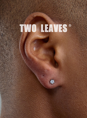 TWO LEAVES S925纯银迷你六爪钻石耳钉男女养耳百搭养耳锆石耳饰