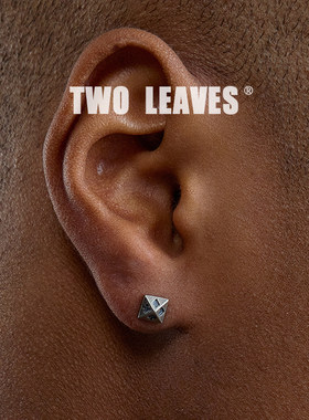 TWOLEAVES925纯银复古扑克耳钉